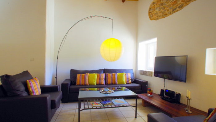 interior living room of a rental house in ibiza
